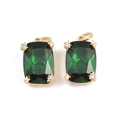 Brass with Cubic Zirconia Pendants KK-B157-24G-1