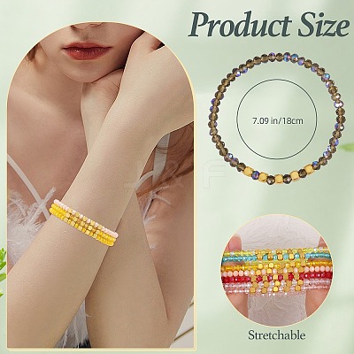 Glass Beads Bracelets BJEW-SW01604-02-1