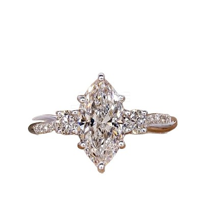 Brass Micro Pave Clear Cubic Zirconia Finger Rings FS-WG5249E-03-1