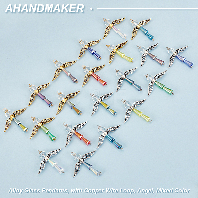 Alloy Glass Pendants PALLOY-GA00005-1