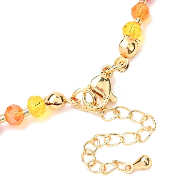 Porcelain Fish Pendant Rainbow Color Glass Beaded Necklaces for Friends and Couples LS-KF3974-2-1