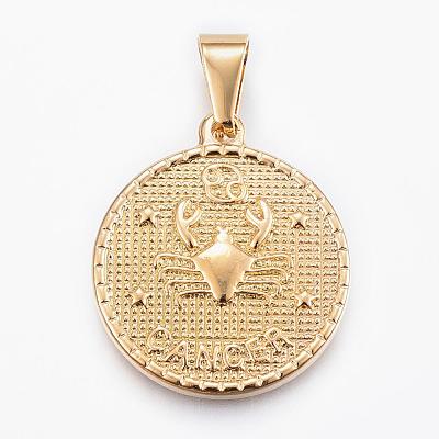 Real 18K Gold Plated 304 Stainless Steel Pendants STAS-H372-01A-1