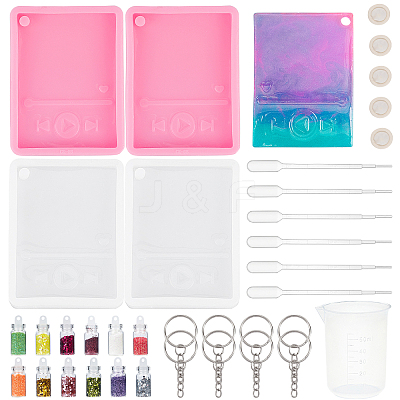 DIY Mp3 Player Shape Keychai Making Kits DIY-OC0003-64-1