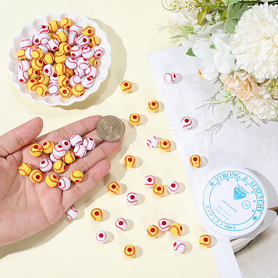 200Pcs Acrylic Beads OACR-PA0001-66A-1