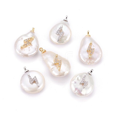 Natural Cultured Freshwater Pearl Pendants PEAR-F008-38-1