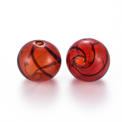 Transparent Handmade Blown Glass Globe Beads GLAA-T012-30A-1