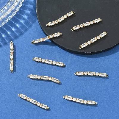 SHEGRACE Brass Pave Clear Cubic Zirconia Connector Charms XGRQ3P965-641G-1