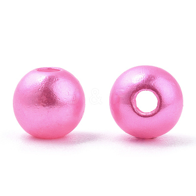 Spray Painted ABS Plastic Imitation Pearl Beads OACR-T015-05A-15-1