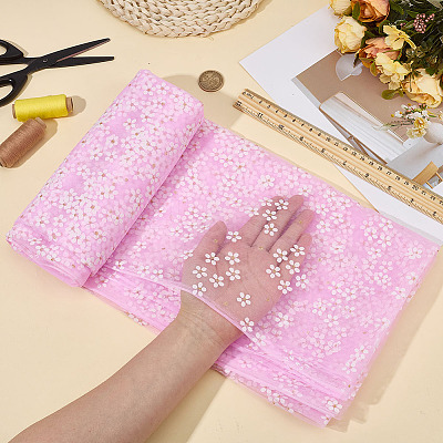 Polyester Flower Pattern Fabric DIY-WH0591-147B-1