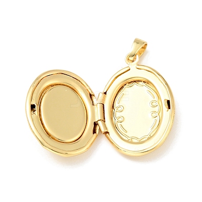 Rack Plating Brass Locket Pendants KK-C242-03G-1