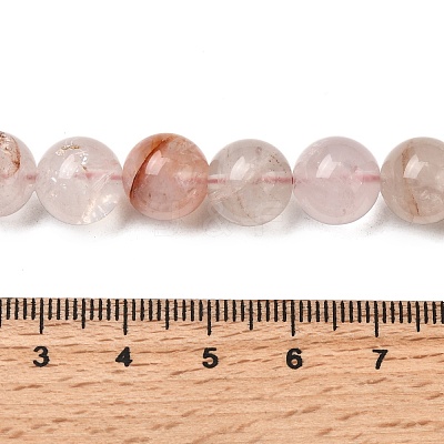 Natural Hematoid Quartz Round Beads Strands G-N0078-10mm-06-01-1