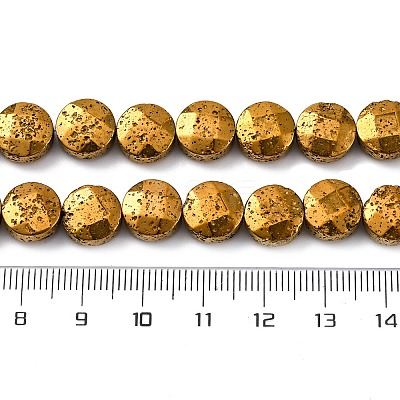 Electroplated Natural Lava Rock Beads Strands G-A256-F01-01E-1