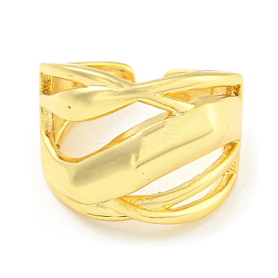 Rack Plating Brass Hollow Open Cuff Rings RJEW-Q784-01G-1