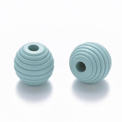 Painted Natural Wood Beehive European Beads WOOD-Q040-019A-A01-1