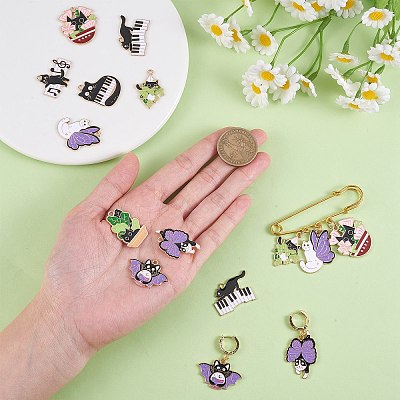 18Pcs 9 Styles Alloy Enamel Pendants ENAM-SZ0003-34-1