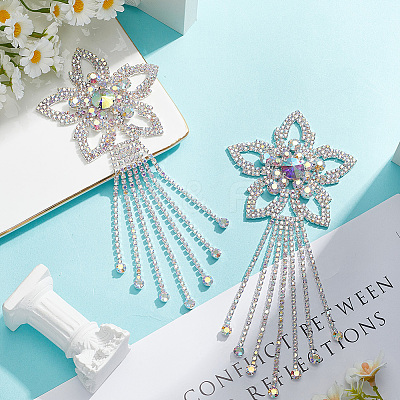 Glass Rhinestone Tassel Cabochons FIND-WH20008-30A-1