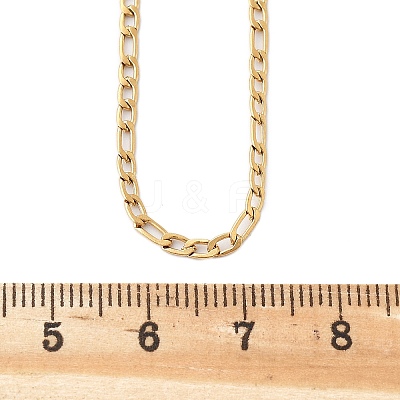 304 Stainless Steel Figaro Chain Necklaces LS-STAS-F034-03G-1