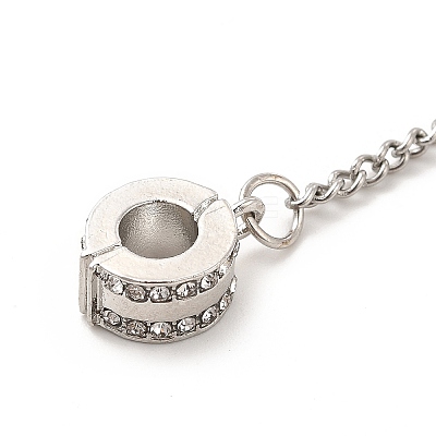 Rack Plating Alloy Crystal Rhinestone European Safety Chains PALLOY-P289-18P-1