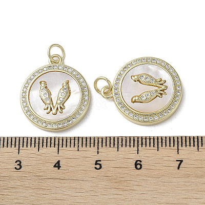 Brass Micro Pave Cubic Zirconia Pendants KK-G485-17C-G-1