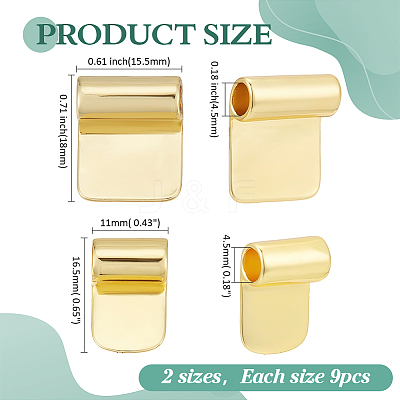 18Pcs 2 Styles Rack Plating Brass Glue-on Flat Pad Bails KK-AR0001-80B-1