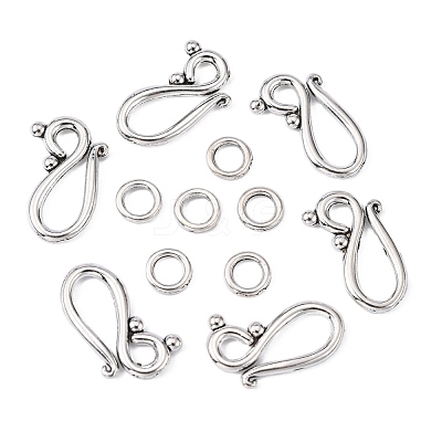 Tibetan Style Alloy Hook and Eye Clasps X-LF1277Y-NF-1