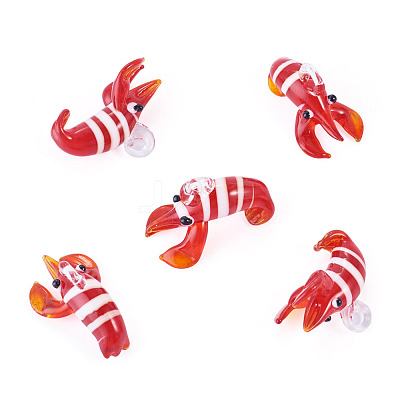 5Pcs Handmade Lampwork Pendants LAMP-TA0002-75B-1