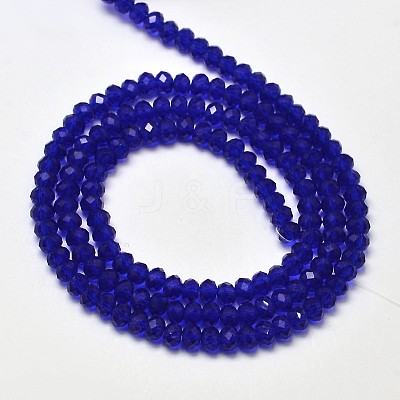 Faceted Rondelle Transparent Glass Beads Strands EGLA-J134-3x2mm-B05-1