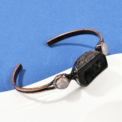Natural Tourmaline & Quartz Crystal Cuff Bangles G-B149-16R-04-1
