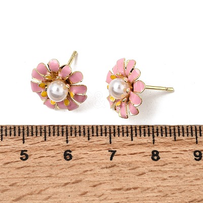 Brass Enamel Stud Earrings KK-CBA8324-27G-01-1