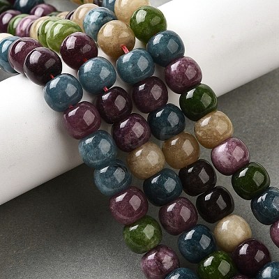 Natural Dyed White Jade Beads Strands G-U023-B03-02-1