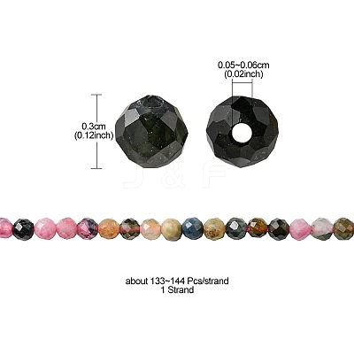 Natural Multicolor Tourmaline Beads Strands G-YW0001-18-1