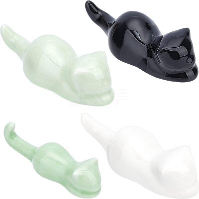 4Pcs 4 Style Porcelain Chinese Writing Brush Holder DJEW-NB0001-10-1