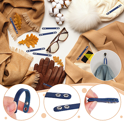 20Pcs Imitation Leather Bag Webbing Straps with Silver Color Plated Metal Eyelets for Bag Accessories DIY-NB0016-35C-1