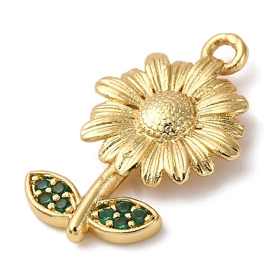 Brass Micro Pave Cubic Zirconia Pendants KK-I276-04G-01-1