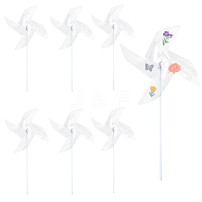 6Pcs DIY Craft PET Windmill DIY-CP0013-48A-1