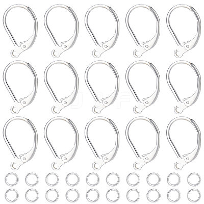 20Pcs 2 Style Brass Leverback Earring Findings with Loop DIY-BBC0001-02S-1