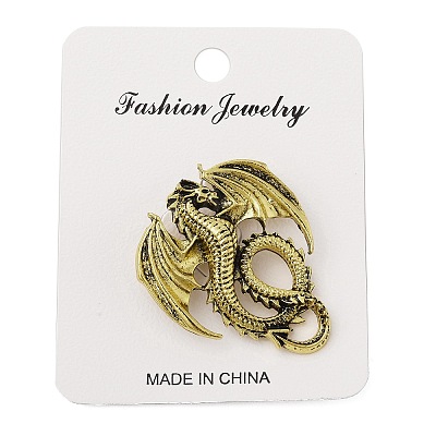 Retro Antique Golden Animal Alloy Brooches for Backpack Clothes JEWB-S040-02A-AG-1