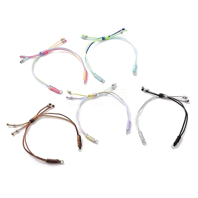 Adjustable Braided Nylon Thread Link Bracelet Makings AJEW-JB01160-01-1