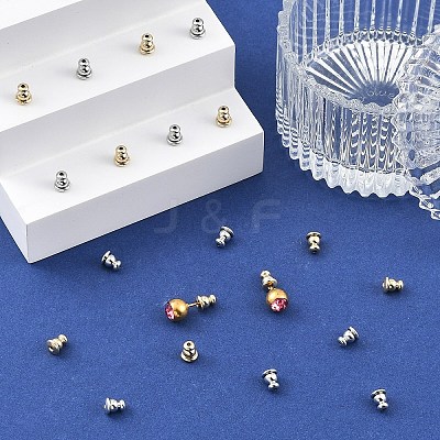 20Pcs 2 Colors Brass Ear Nuts KK-YW0004-63-1
