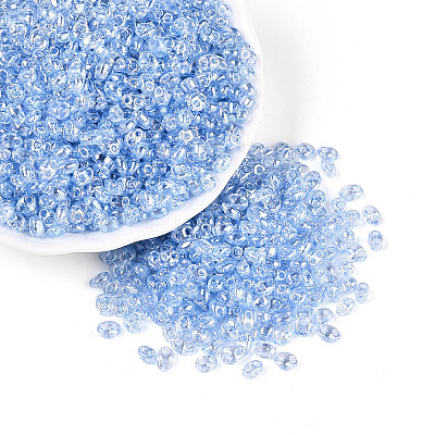Transparent Colours Luster Glass Seed Beads SEED-N008-09A-1