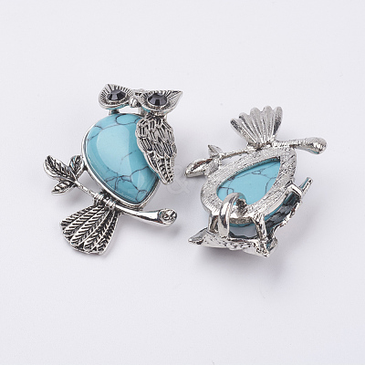 Synthetic Turquoise Pendants G-E442-01K-1