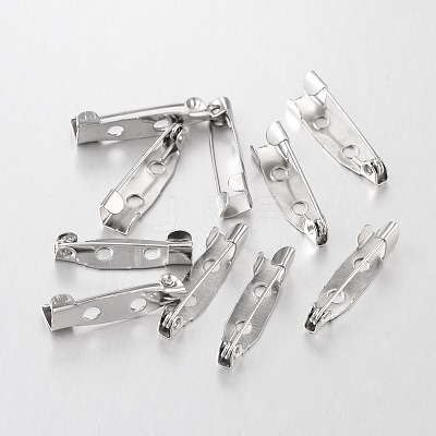 Platinum Iron Pin Backs Brooch Safety Pin Findings X-E035Y-1