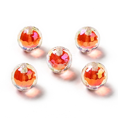 Two Tone UV Plating Rainbow Iridescent Acrylic Beads TACR-D010-03B-08-1