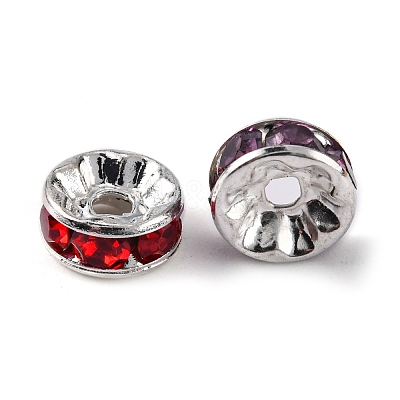 Iron Rhinestone Spacer Beads X-RB-B009-M-1