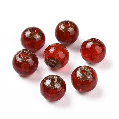 Handmade Gold Sand Lampwork Beads LAMP-C004-02-1