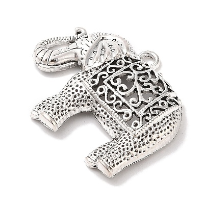 Tibetan Style Alloy Elephant Big Pendants TIBEP-Q043-280-RS-1