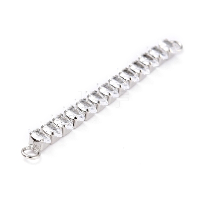 Brass Clear Horse Eye Cubic Zirconia Links Connectors ZIRC-G170-21P-1