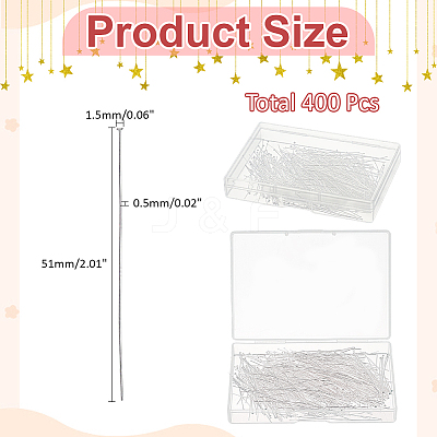 400Pcs rass Flat Head Pins KK-ME0004-83-1