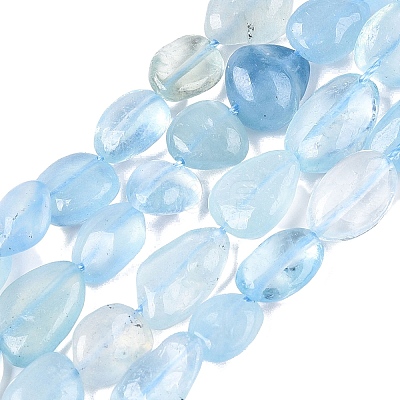 Natural Aquamarine Beads Strands G-R445-8x10-36-1