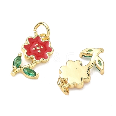 Brass Micro Pave Cubic Zirconia Pendants KK-K417-05G-1
